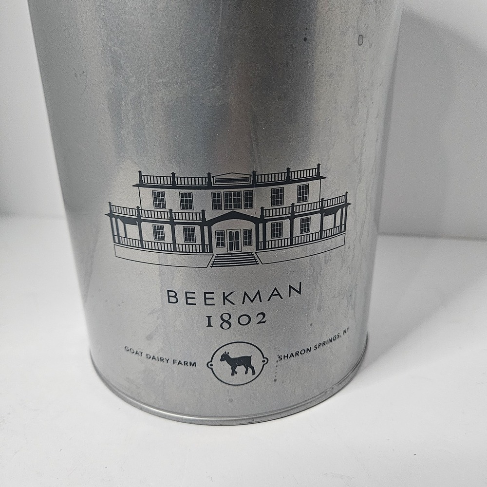 Beekman 1802 Goat Milk Dairy Farm Old Fashioned Tin Can Jug Gray Nostalgic